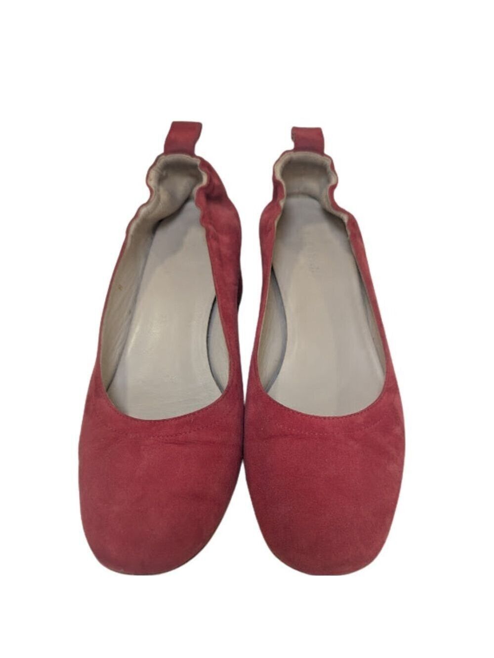 Everlane Italian Suede Day Heel • Size 8 • Soft Red Block Heel • Chic Minimalist - Picture 2 of 13